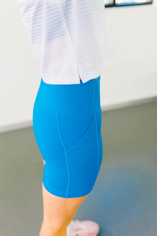Bright Blue Geometric Stealth Shorts