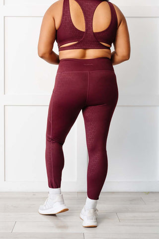 Dark Maroon Geometric Stealth Leggings