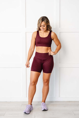 Dark Maroon Geometric Stealth Shorts