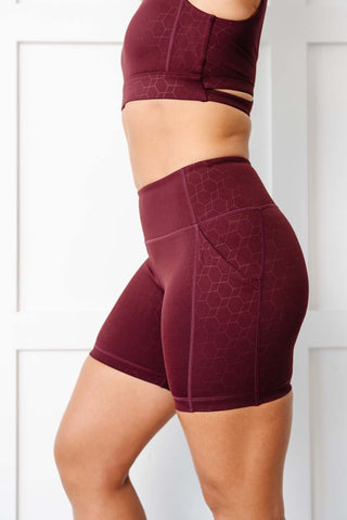 Dark Maroon Geometric Stealth Shorts