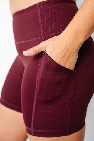 Dark Maroon Geometric Stealth Shorts