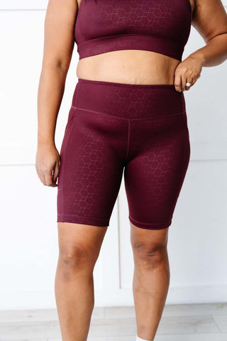 Dark Maroon Geometric Stealth Shorts