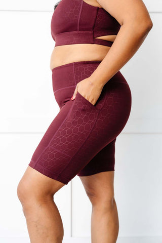 Dark Maroon Geometric Stealth Shorts