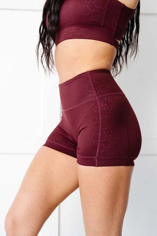 Dark Maroon Geometric Stealth Shorts