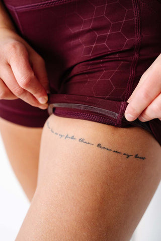 Dark Maroon Geometric Stealth Shorts