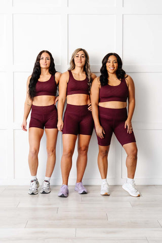 Dark Maroon Geometric Stealth Shorts