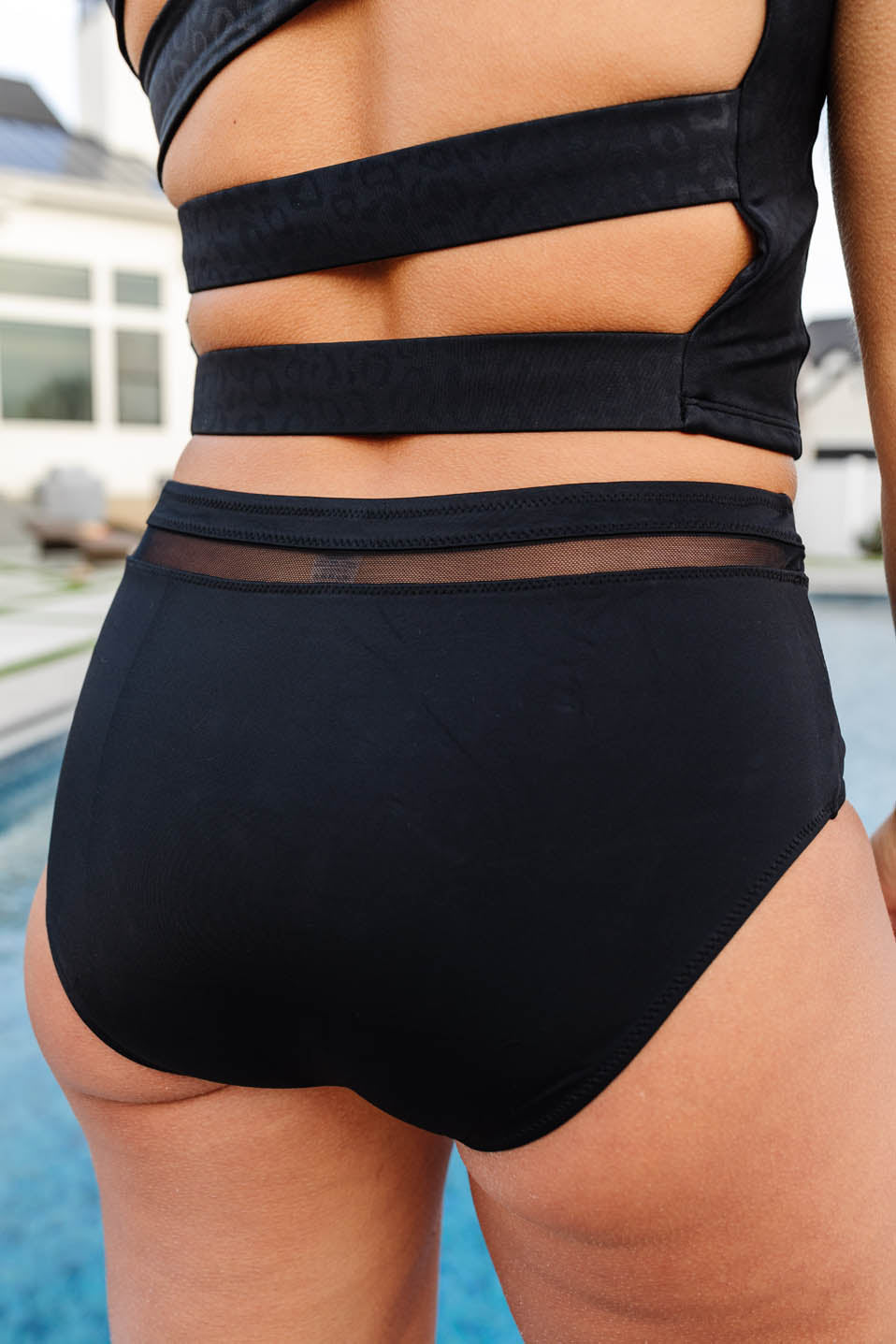 Mesh Mid-Rise Bottoms Swim - Main Image