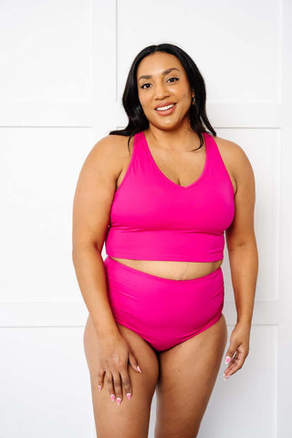 Braided Crop Top - Swim (Magenta) - Final Sale / Size Exchange Only