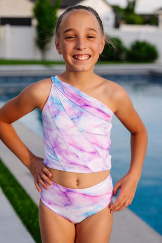 KIDS Asymmetric Crop Set (2-Piece) - Swim