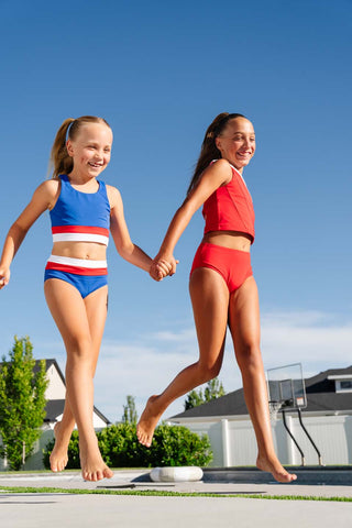 KIDS Asymmetric Crop Set (2-Piece) - Swim