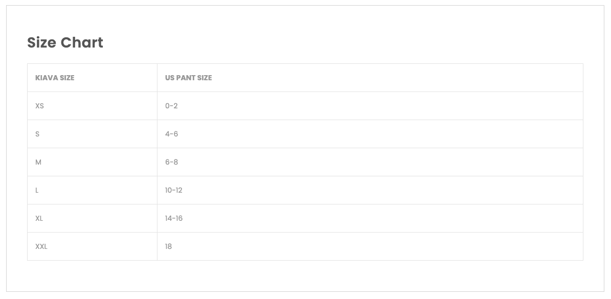 Size Chart