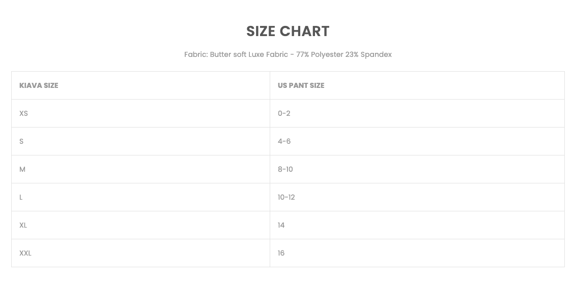 Size Chart