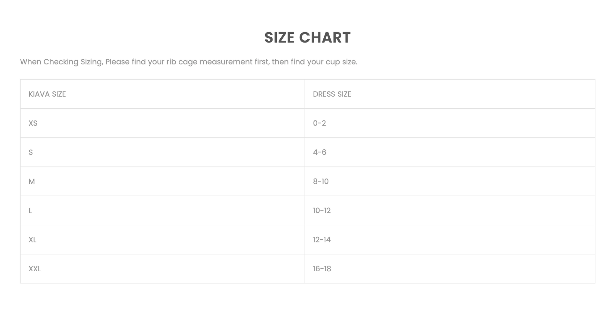 Size Chart