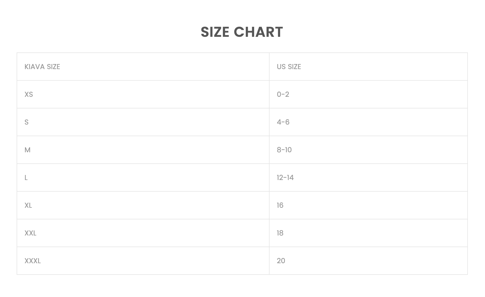 Size Chart