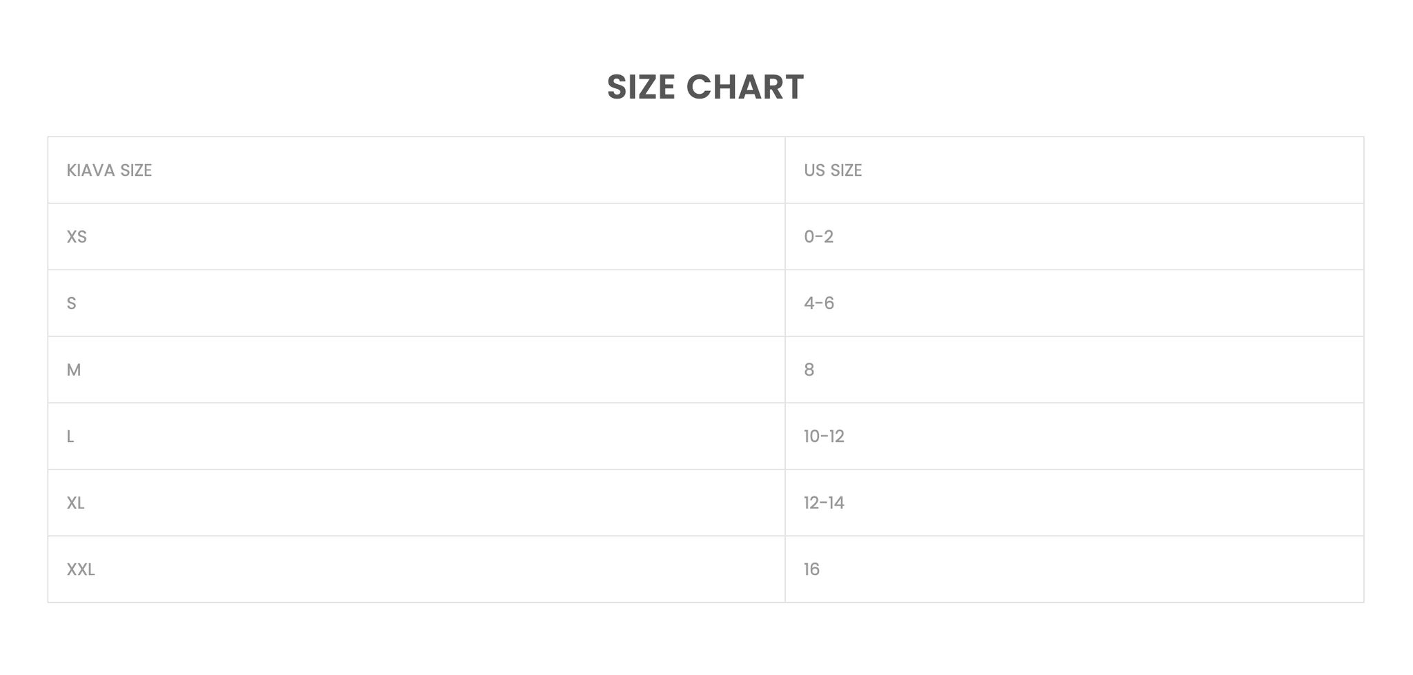 Size Chart