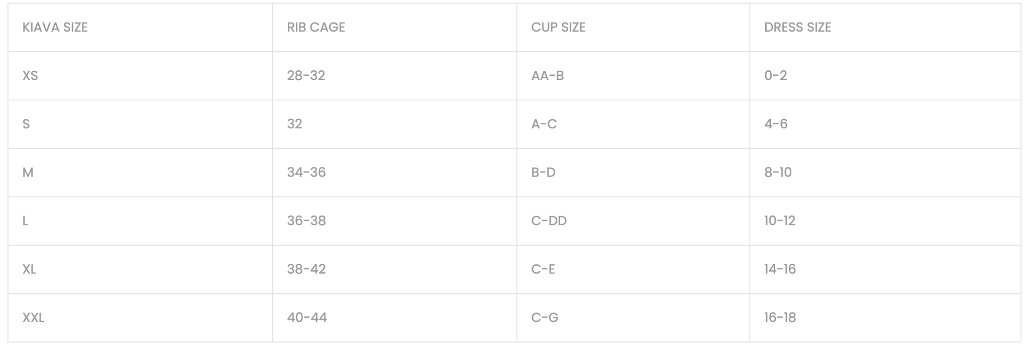 Size Chart