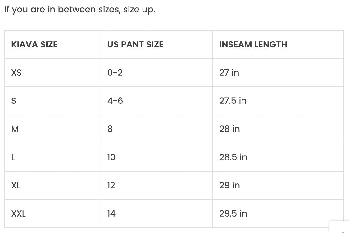 Size Chart