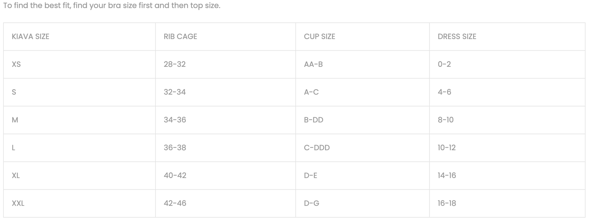 Size Chart