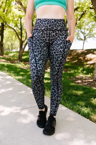 Buy Yours Curve Black Flocked Leopard Leggings from Next USA