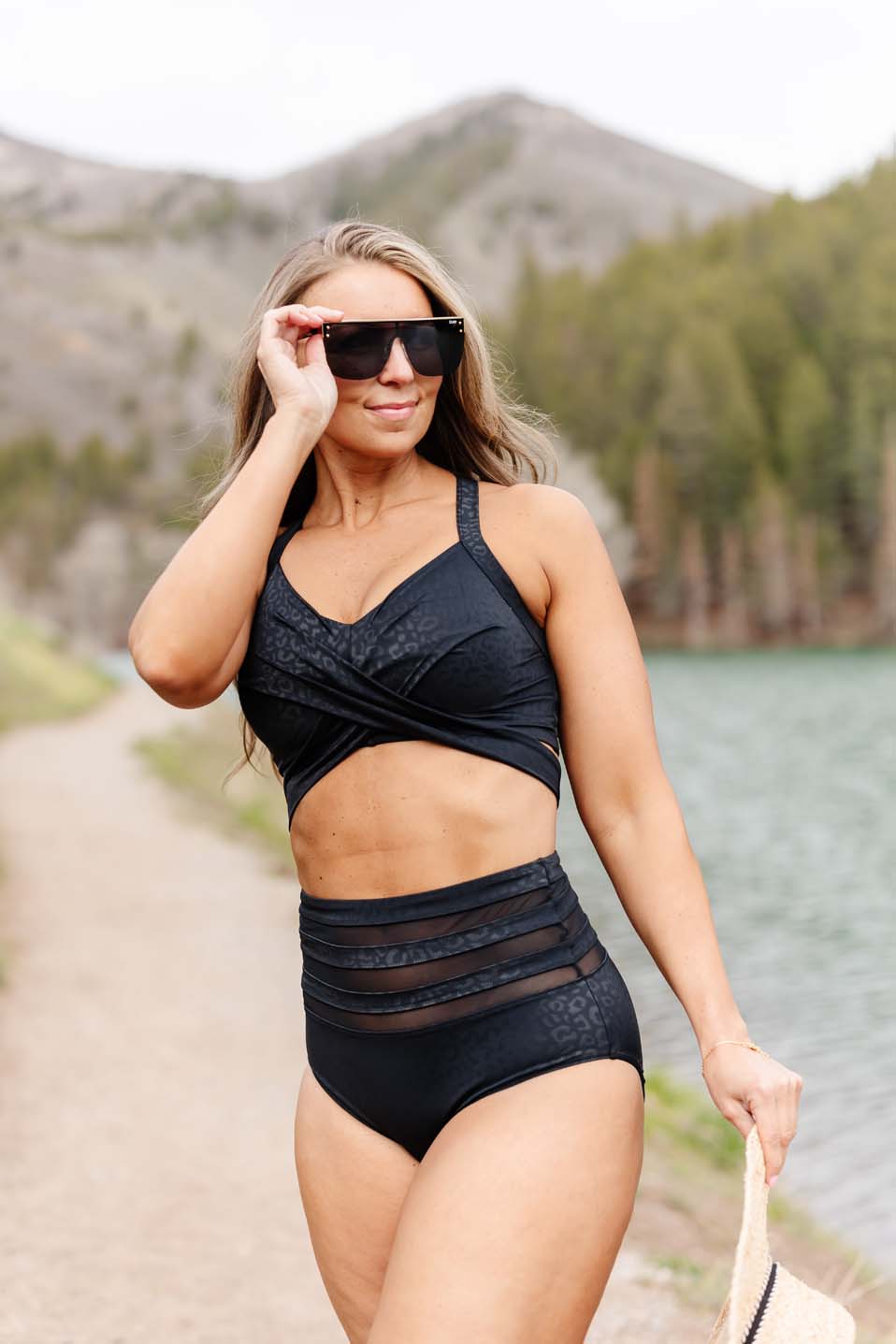 Black high hotsell waisted bathing suit