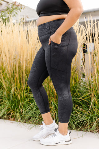The Chase Is On Black Snakeskin Pebbled Leggings — The Gypsy Peach