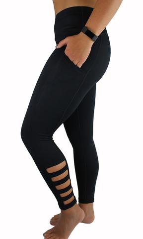 Kappa X Befancyfit Ladies Black Cut-Out Leggings, Size Large
