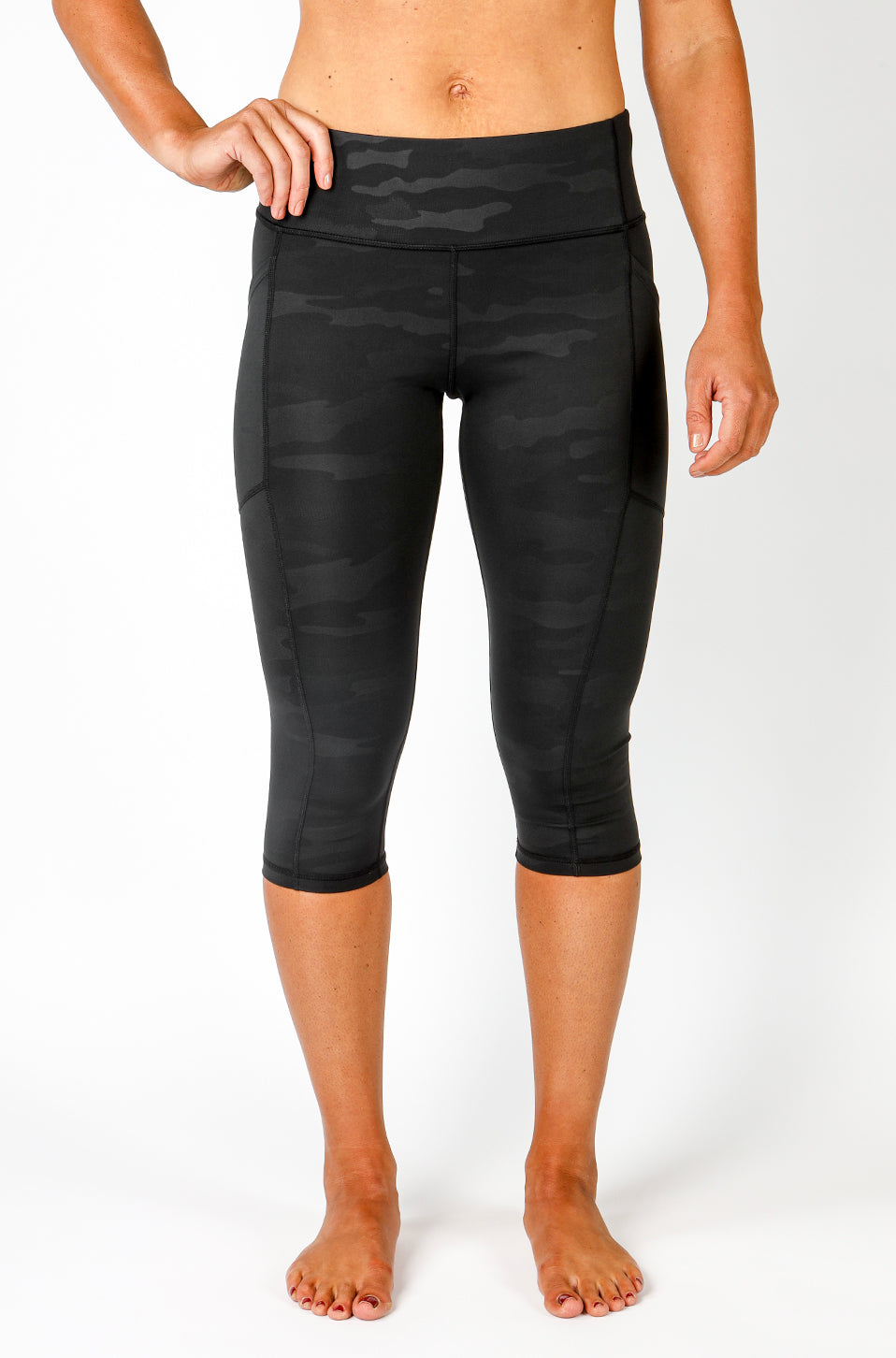 Black Camo Capri Legging Final Few KIAVAclothing