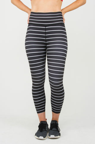 Thick Pin Stripe Leggings - Black & White - Designed By Squeaky