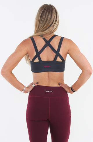 SKIVA Cotton Spandex Stretchable Sports Bra with Back Double