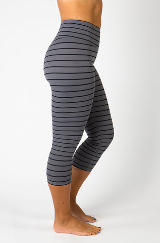 Striped Capri & Legging in Grey and Black [Ultra Luxe Fabric]