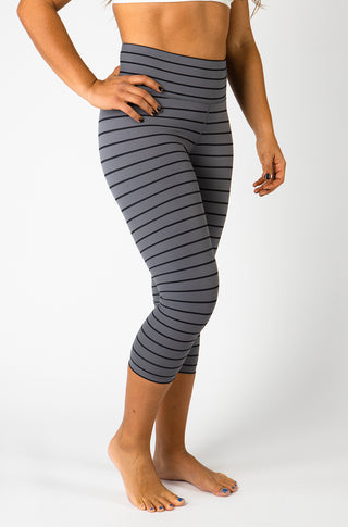 Striped Capri & Legging in Grey and Black [Ultra Luxe Fabric
