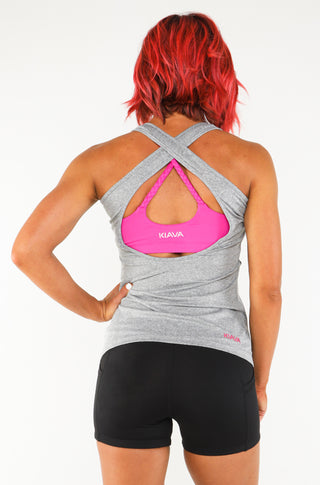 Gymshark Womens Training Top/Singlet Large Grey Sleeveless Hood/Open Back  New