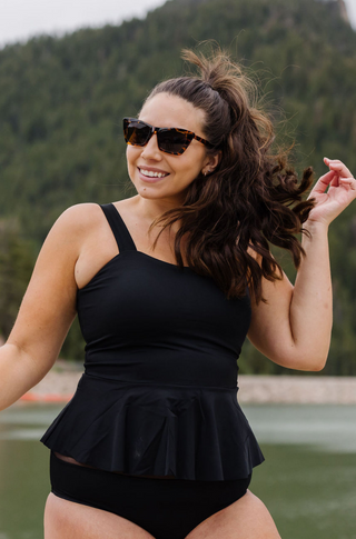 Peplum top swim tops