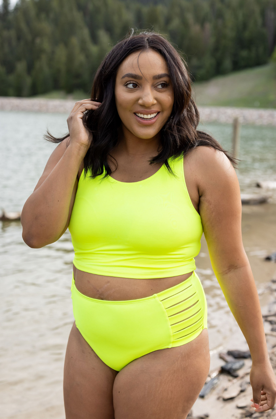 Energize Crop Top Swim Kiava Clothing Grey Leopard XXL