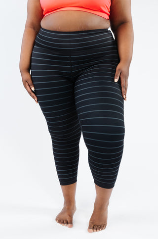 Striped Capri & Legging in Black and Grey [Luxe Fabric]