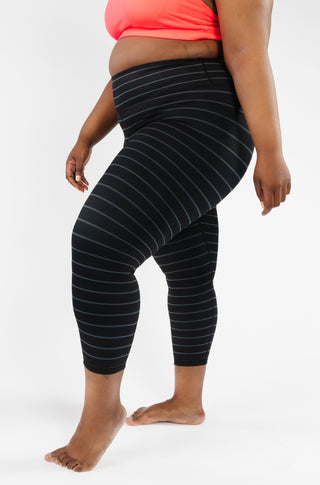 Striped Capri & Legging in Grey and Black [Ultra Luxe Fabric]