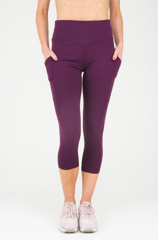 Lululemon lavender purple capri mesh side pocket leggings size US