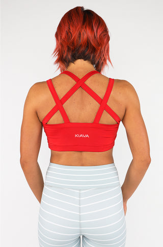 SKIVA Cotton Spandex Stretchable Sports Bra with Back Double
