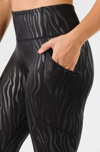 Black High Waist Tummy Control Zebra Stripes Print Leggings – Brunelle  Boutique