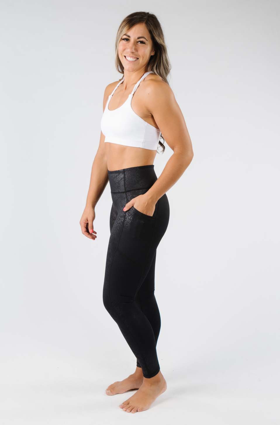 Grey and black snake print leggings - TRI05 Sports – Tri05 Sports