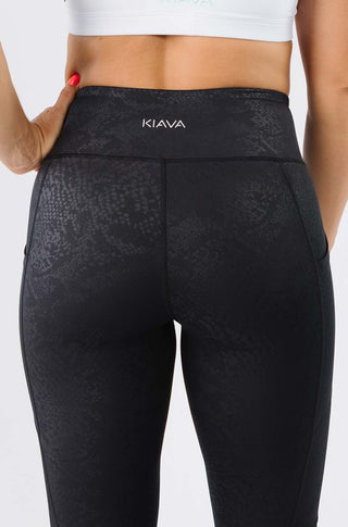 Mono B Black High Waist Foil Pebble Leggings Full Length Activewear Yoga  Pants